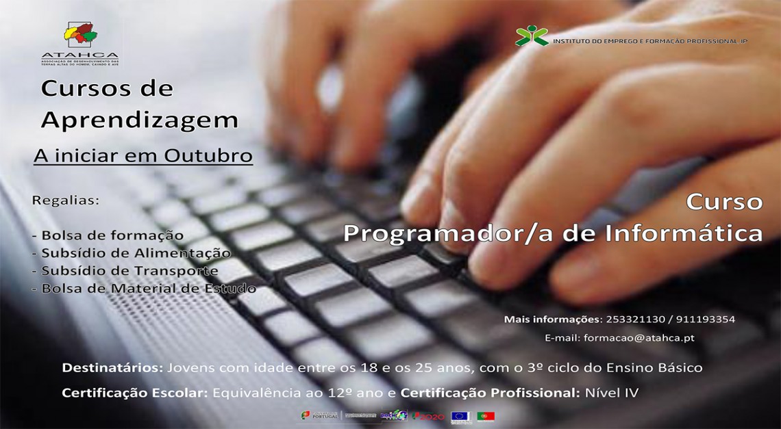 ATAHCA: Inscrições abertas para Curso de Programador/a de Informática